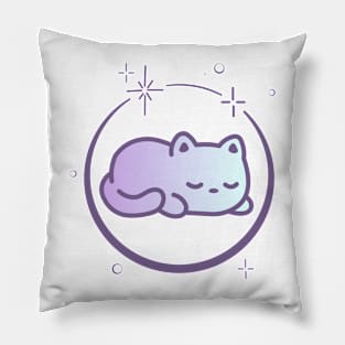 Cute Cat Kitten Kitty in Space Galaxy Pillow