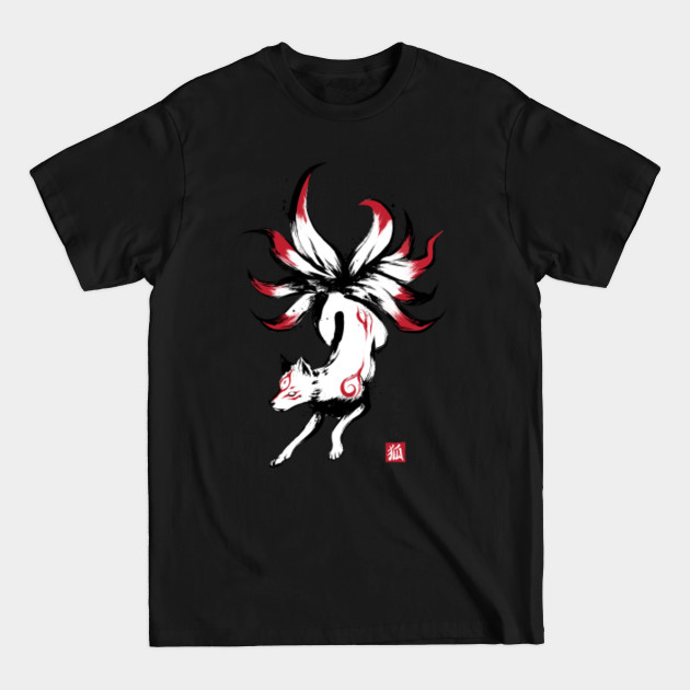 Kyubi no kitsune sumi-e - Nine Tails Fox - T-Shirt