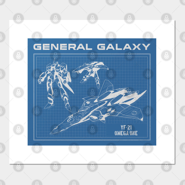 Yf 21 Blueprint Anime Posters And Art Prints Teepublic