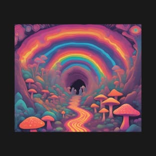 Mushroom Rainbow Cave Journey T-Shirt