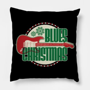 Merry Blues Christmas Pillow