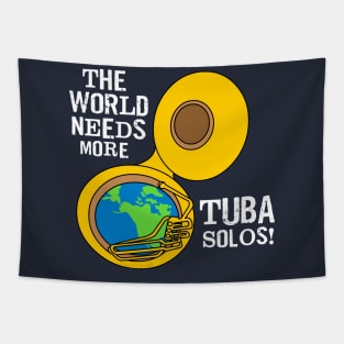 Tuba Solos White Text Tapestry