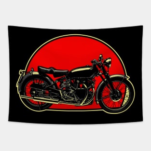 1950 Vincent Black Shadow Retro Red Circle Motorcycle Tapestry