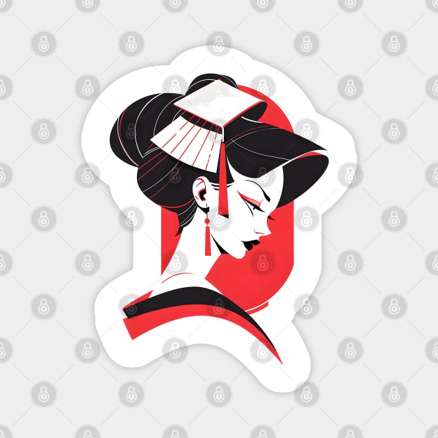 Petite Geisha Portrait Magnet by snipcute