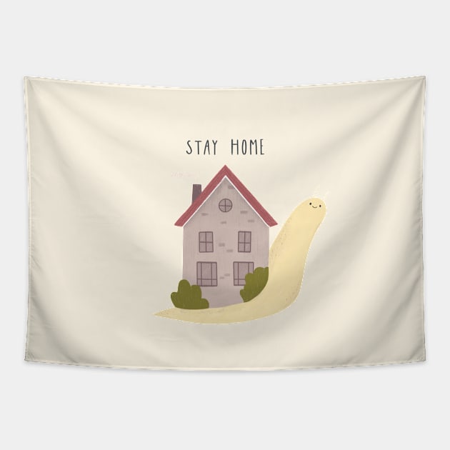 Stay Home Tapestry by claudiamaestriny