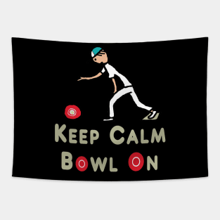 Keep Calm Lawn Bowls Tapestry