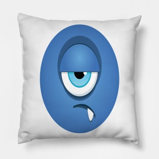 One Eyed Blue Monster Cute Monsters Pillow