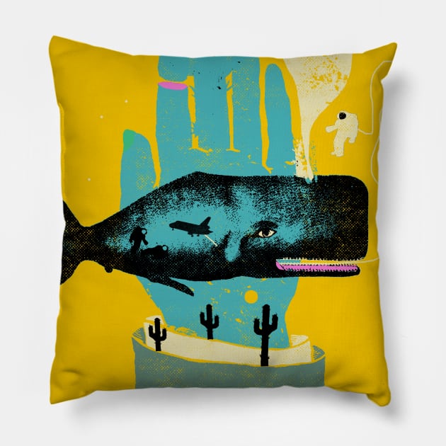 WHALE HAND Pillow by Showdeer