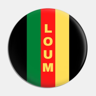 Loum City in Cameroon Flag Colors Vertical Pin