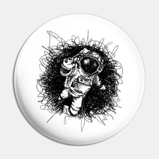 Astronaut at Black Hole Scribble Pin