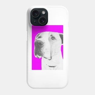 American Bulldog crossbreed in pink Phone Case