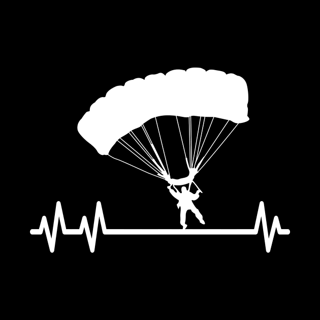 SkyDiving Pulse Heartbeat Skydiver Parachute by Foxxy Merch