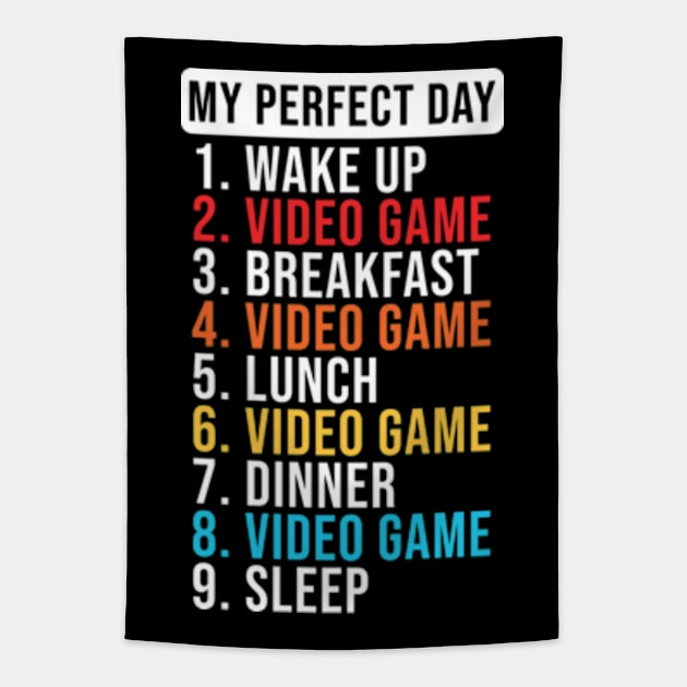 Eat Sleep Video Game Repeat Tapestry by JaiStore