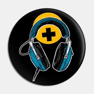 Headphones Blue Pin