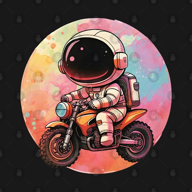 Cute Astronaut Riding Motorbike Design by TF Brands