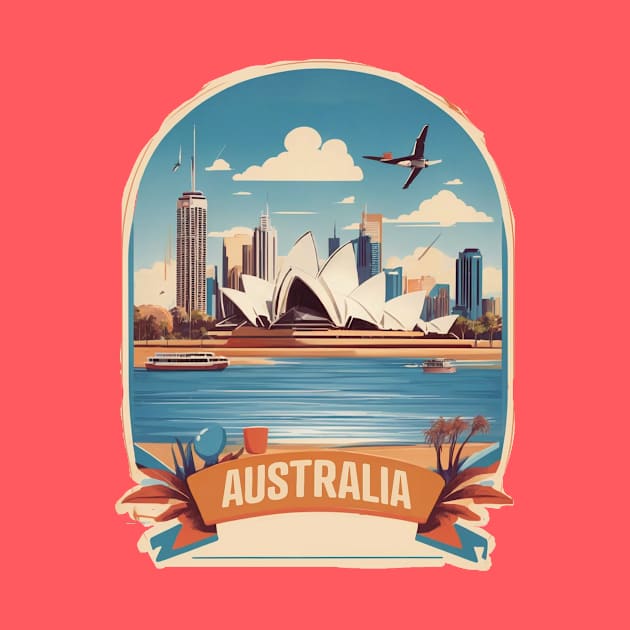 Vintage Travel Australia Design by huefinder