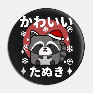 Kawaii Tanuki Christmas Pin