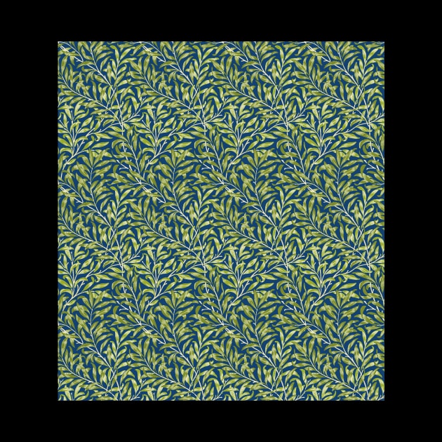 William Morris Willow Bough Green on Blue by tiokvadrat