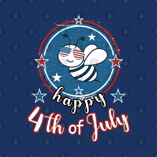 Happy 4Th of July Cute Patriot Bee by Cute Pets Graphically