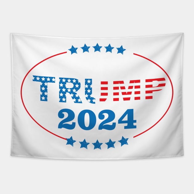 Trump 2024 America First Tapestry by chidadesign