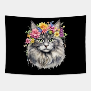 Himalayan Cat Flowers Water Color Cat Mom Mother's Day Gift Tapestry