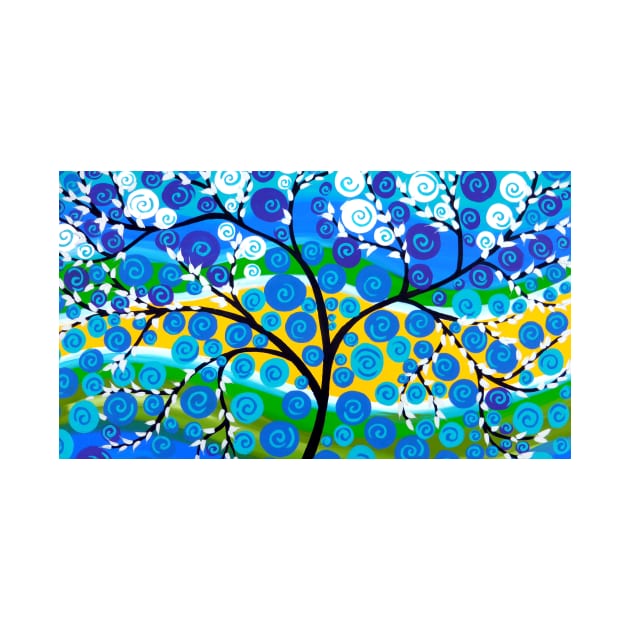 Blue and Abstract Tree by SheerJoy