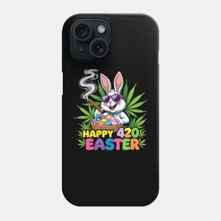 Happy 420 Easter Bunny Smoking Weed Marijuana Funny 420 2025 Phone Case