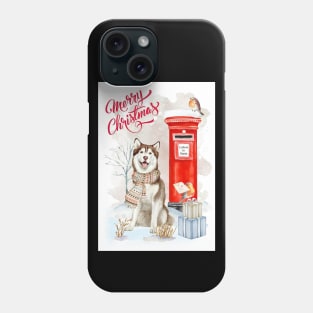 Siberian Husky Merry Christmas Santa Dog Phone Case