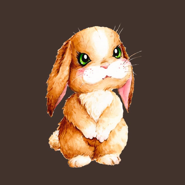 Kawaii Brown Bunny with Beautiful Shiny and Curious Eyes by mendic