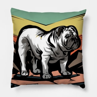 Bulldogs | Retro design for Dog Lovers Pillow