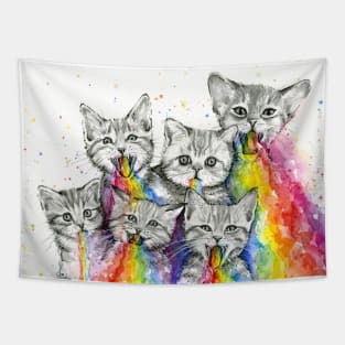 Kittens Puking Rainbows Tapestry