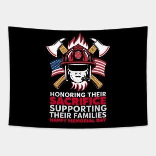 Honoring their sacrifice supporting their Families Happy Memorial day | Veteran lover gifts Happy Memorial day Tapestry