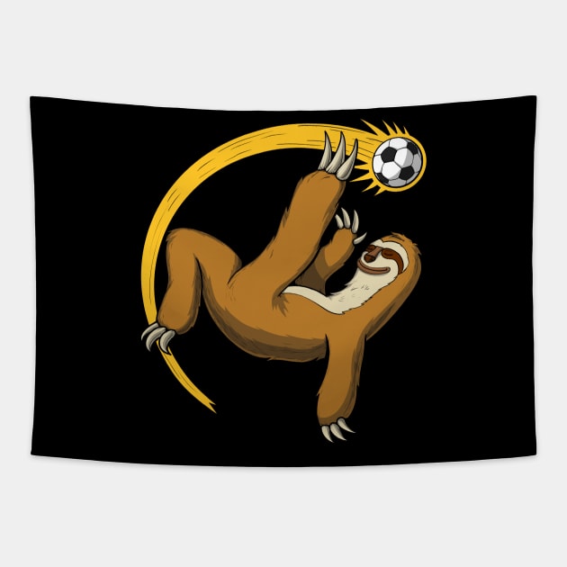 Sloth Soccer Player Tapestry by underheaven