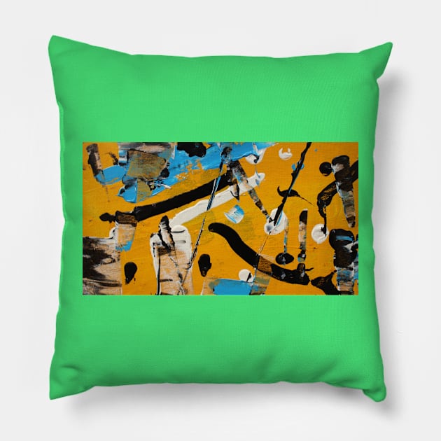 Yellow Journey Pillow by Luka Kapanadze