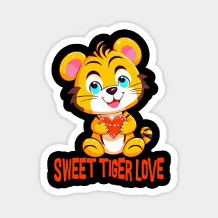 Sweet Tiger Love  - Kids Valentine Magnet