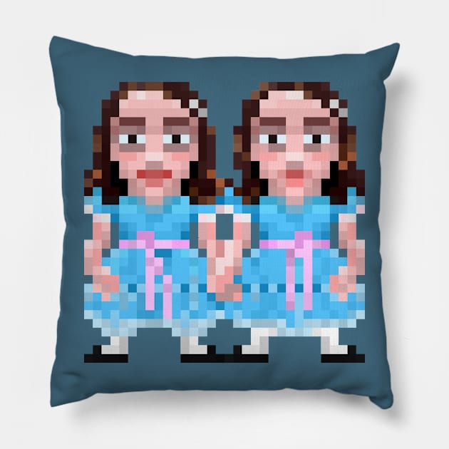 16-Bits Grady Twins Pillow by badpun