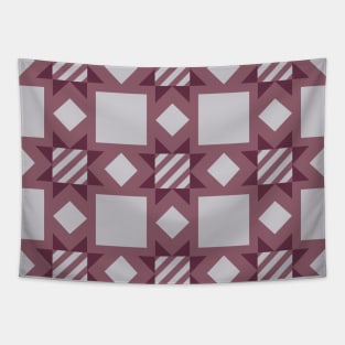 Mauve and Taupe Virginia Patchwork Pattern Tapestry