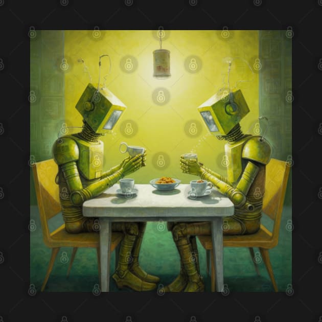 Robots in the cafe series by VISIONARTIST