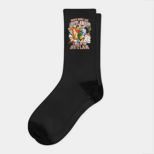 When guns are outlawed - Wild West Cowboy Socks by Joaddo