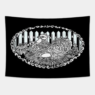 Old Fashioned Barnyard Hen Tapestry