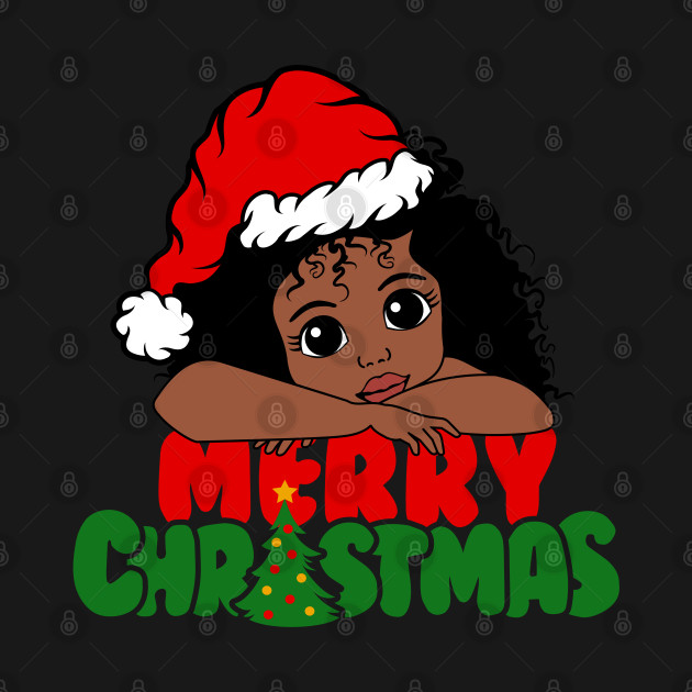 Disover American African Christmas Santa Cute Natural Hair Afro Xmas - Merry Christmas Black Santa Claus - T-Shirt