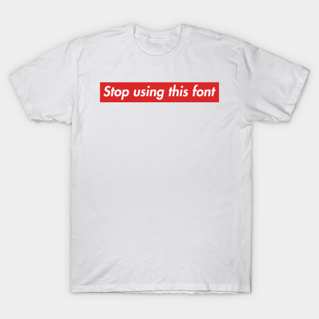 supreme fonts tee
