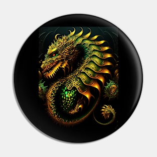 Gold Dragon Art Inspiring Mythical Creature Design Pin