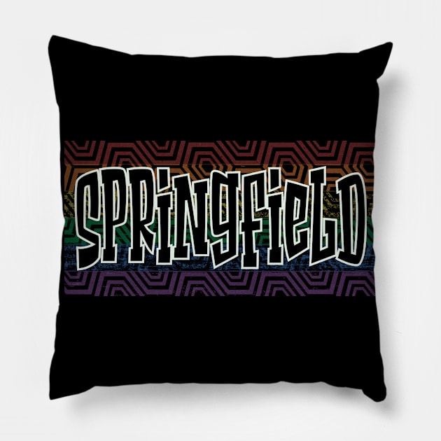 LGBTQ PATTERN USA SPRINGFIELD Pillow by Zodiac BeMac