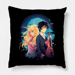 your lie in april fanart anime graphic tee Pillow