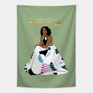 michelle obama official portrait art Tapestry