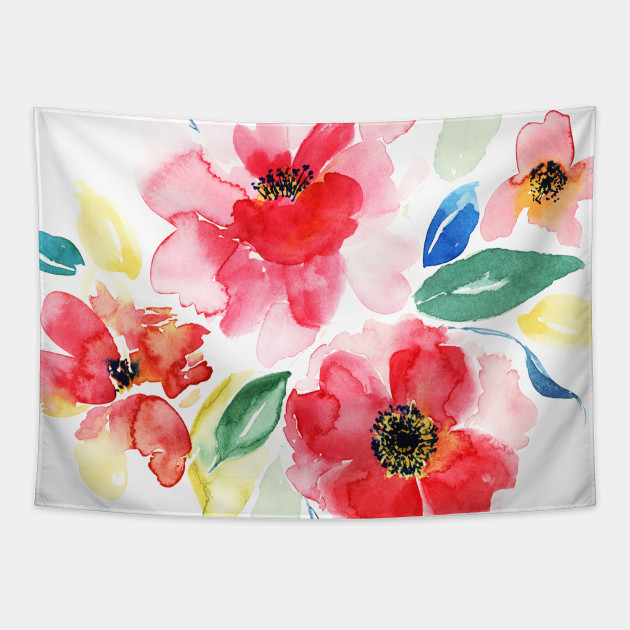 Wild Watercolour Flower Bouquet Wildflowers Tapestry Teepublic