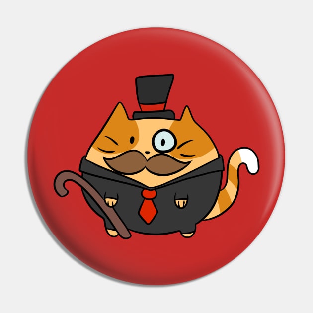 Fat Dapper Cat Pin by saradaboru