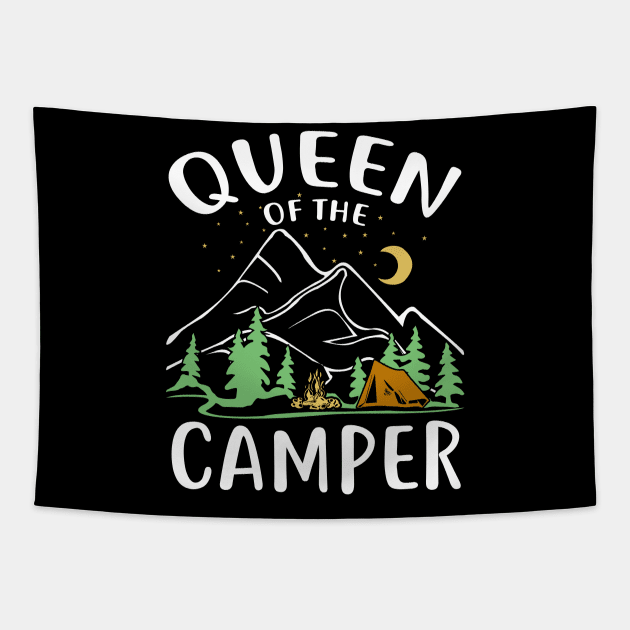 Queen Of The Camper funny camping Tapestry by Tuyetle