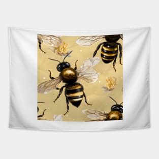 Honeycomb and Bee Pattern 5 Tapestry